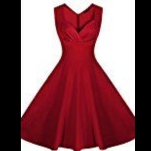 Vintage-inspired bright red dress!